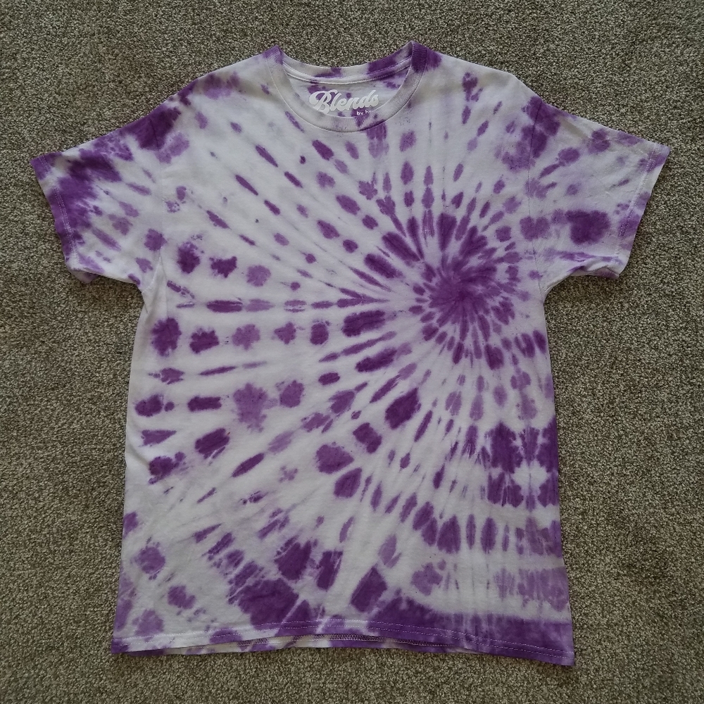 Tie Dye Spiral T-Shirt | Unisex | Purple | Large
